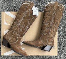 Zara Brown Embroidered Leather