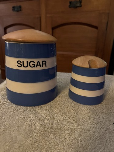 Green cornishware - t, g