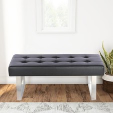 PU Leather Longe Bench Ottoman