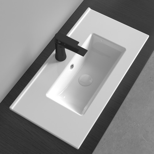 Ceramic semi recessed bathroom - ceramic,