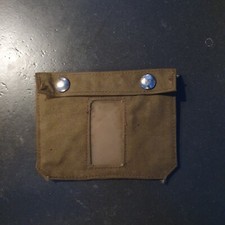 Ww2 Military Surplus Flat Snap Button Pouch Khaki Good Condition
