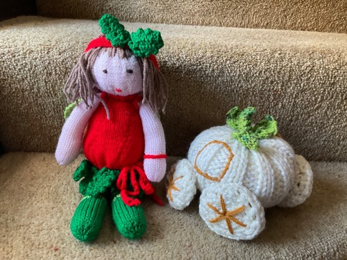 Handmade knitted holly fairy - handmade,