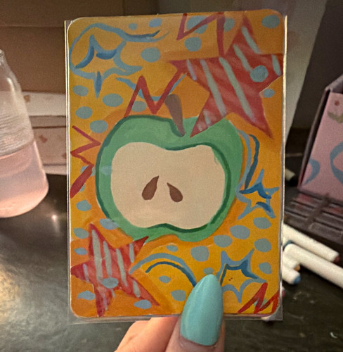 Miniature abstract apple - , aceo