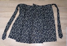 Dark Navy Dyed Floral Half Waist Apron Made In Japan Cotton 100%  W/2 Pockets