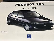 Peugeot 106 XT XTD Models Car Sales Info 4 Page Brochure Frameable