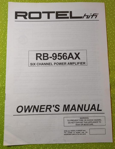 Rotel 956ax six channel - rotel,