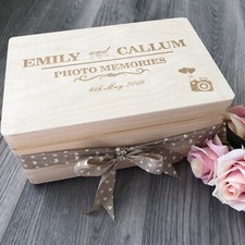 Personalised Wedding Photo Memory Box Keepsake Storage Gift Album Picture