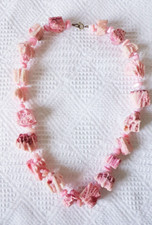 Necklace raw coral dyed - raw, ~