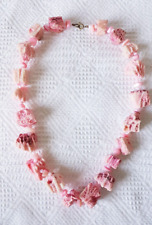 Necklace ~ Raw Coral ~ Dyed Pale Pink ~ Vintage ~ 55cm Long ~ Chunky
