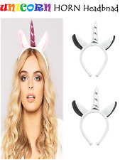 Grey MAGICAL UNICORN HORN Headband Fancy Dress Party Girls Ladies Head Band