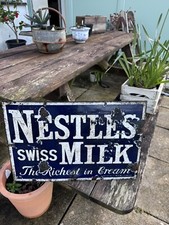 Vintage Nestle Milk Chocolate Enamel Sign 