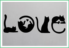 Cats spell love (repeated s436) paint spray reusuable stencil premium