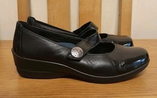 Padders Past Black Leather Ladies Shoes Size 3 Extra Insoles Included 