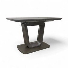 Fabb ‘Stockholm' High-Gloss Grey Tempered Glass 120cm Extending Dining Table NEW