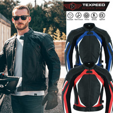 Leather Motorbike Jacket Sports Racing Motorcycle Biker With CE Protect Armour