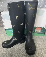 Joules Bee Print Tall Wellies
