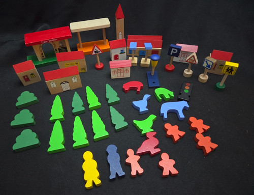 Wooden train track accessories - wooden,
