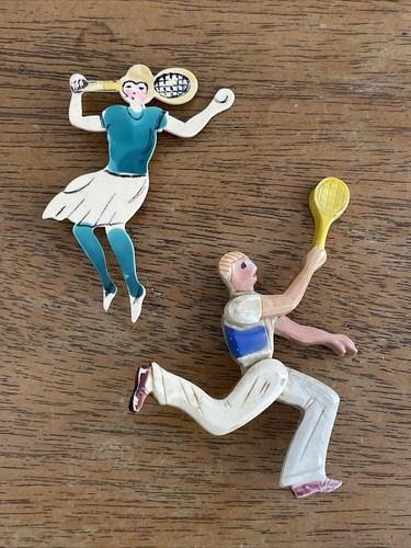 Vintage tennis player pin - vintage,