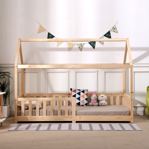 Pine wood house bed for - house, kids