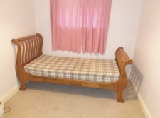 Solid wood sleigh bed single