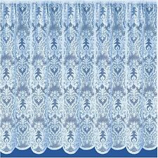 Floral Heavy Cotton Look Nottingham White Lace Net Curtain Sold by the Metre