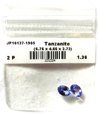 1.36ct Pair of Oval Cut Blue