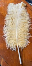 FABULOUS, BELLE EPOQUE, BURLESQUE OSTRICH FEATHER LEAF POLE SCREEN-HAND FAN (146