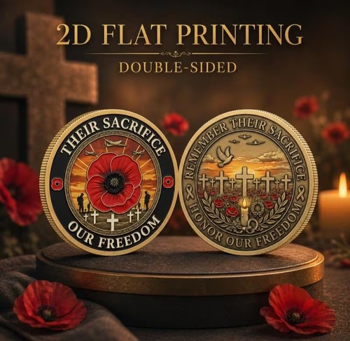 Remembrance day poppy coin - poppy,