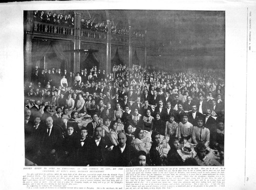 Old antique print 1902 - print, dinner