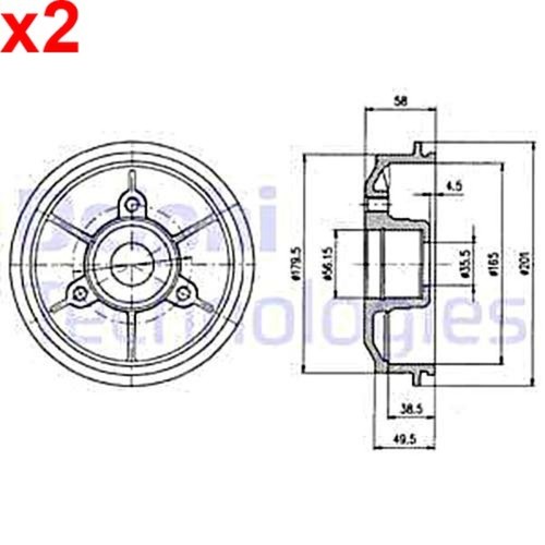Brake drum delphi - delphi, fits