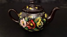 Brown Betty small teapot hand painted