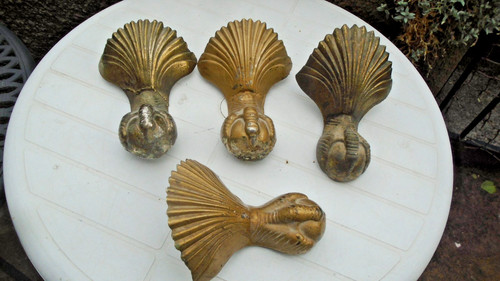Four antique brass effect - four,antique, cast
