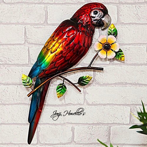 Colourful metal parrot garden - metal,
