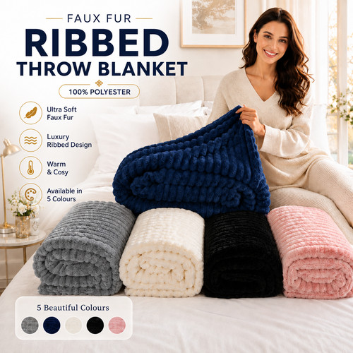Ribbed throw blanket - throw,