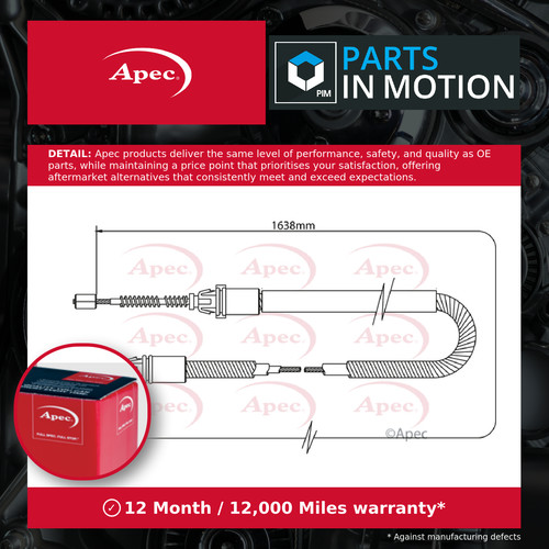 Handbrake cable rear left - cable, or