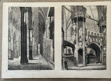 Antique Print c1860 London –