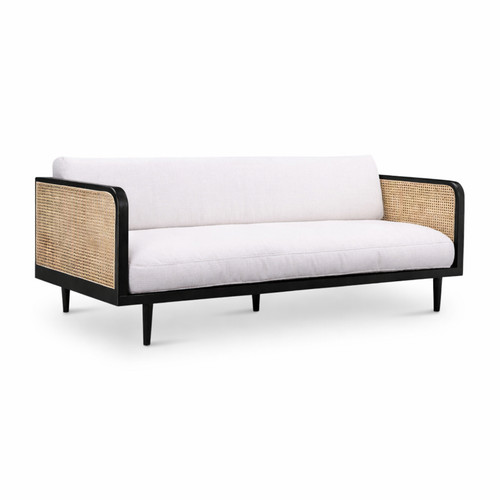 Rattan sofa black - black, 3-seater