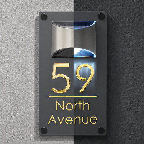 Personalised house number - house, sign