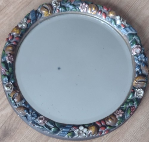 Antique round bevelled - bevelled, glass