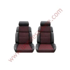 Seat Upholstery Semi Leather Anthracite - Quartet Red Peugeot 205 GTI 1.9 HA