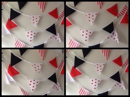 Handmade fabric bunting red - handmade,