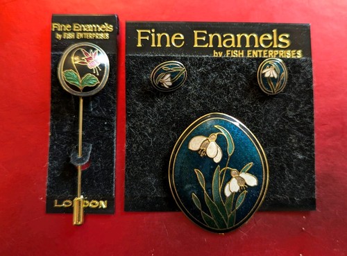 Cloisonné snowdrop enamel - cloisonné,