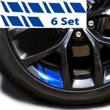 6x Reflective Blue Car Wheel
