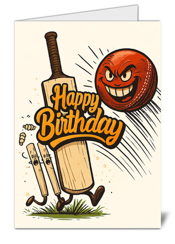Evil cricket ball birthday - evil,