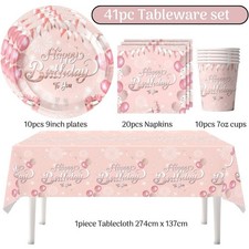 Rose Gold Birthday Table cloth