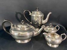 English Sheffield Silver Plated Tea And Coffee Set Teapot Coffee Pot...