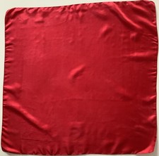 B1  A Red 28 Inch Square Vintage Silk Scarf 