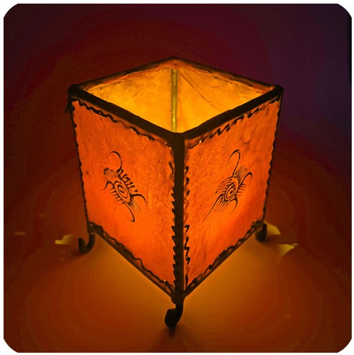 Candle holder made leather - made,
