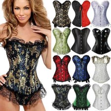 Corsets Basques Lace Up Lingeries Top Boned Plus Size Burlesque Costume Bustiers