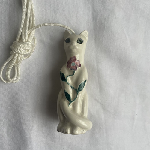 Vintage pottery cat cord - pottery,